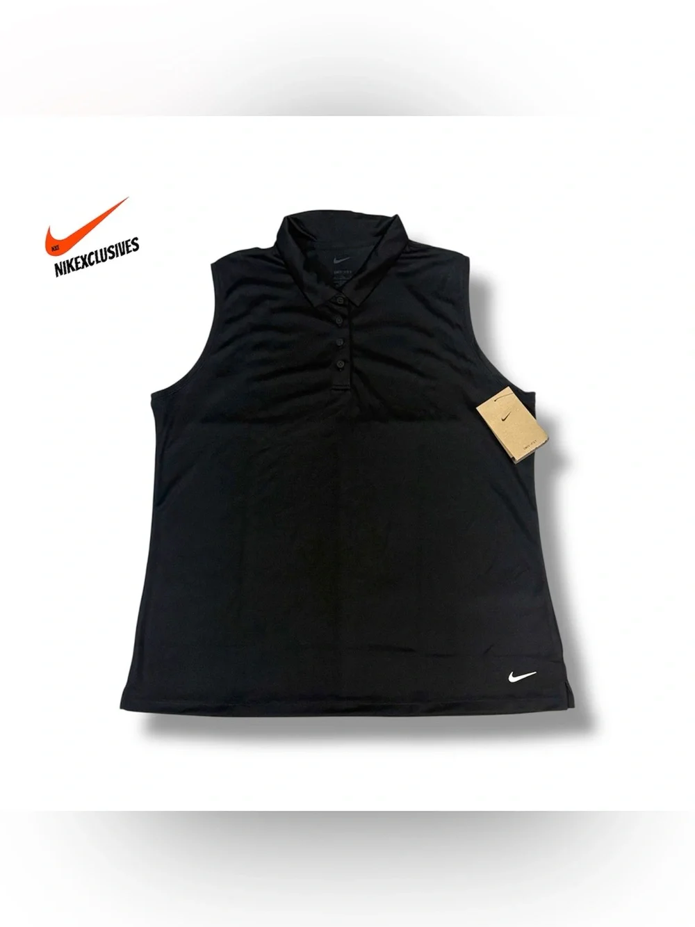 Nike Black Women’s Sleeveless Polo Tank Top Dri-Fit Victory Golf DH2312-010